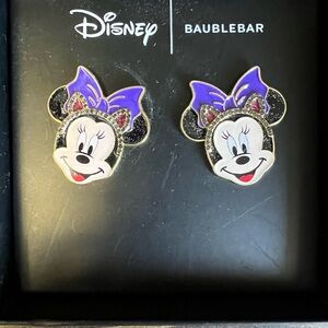 Disney Minnie Mouse Purple and Black Earrings